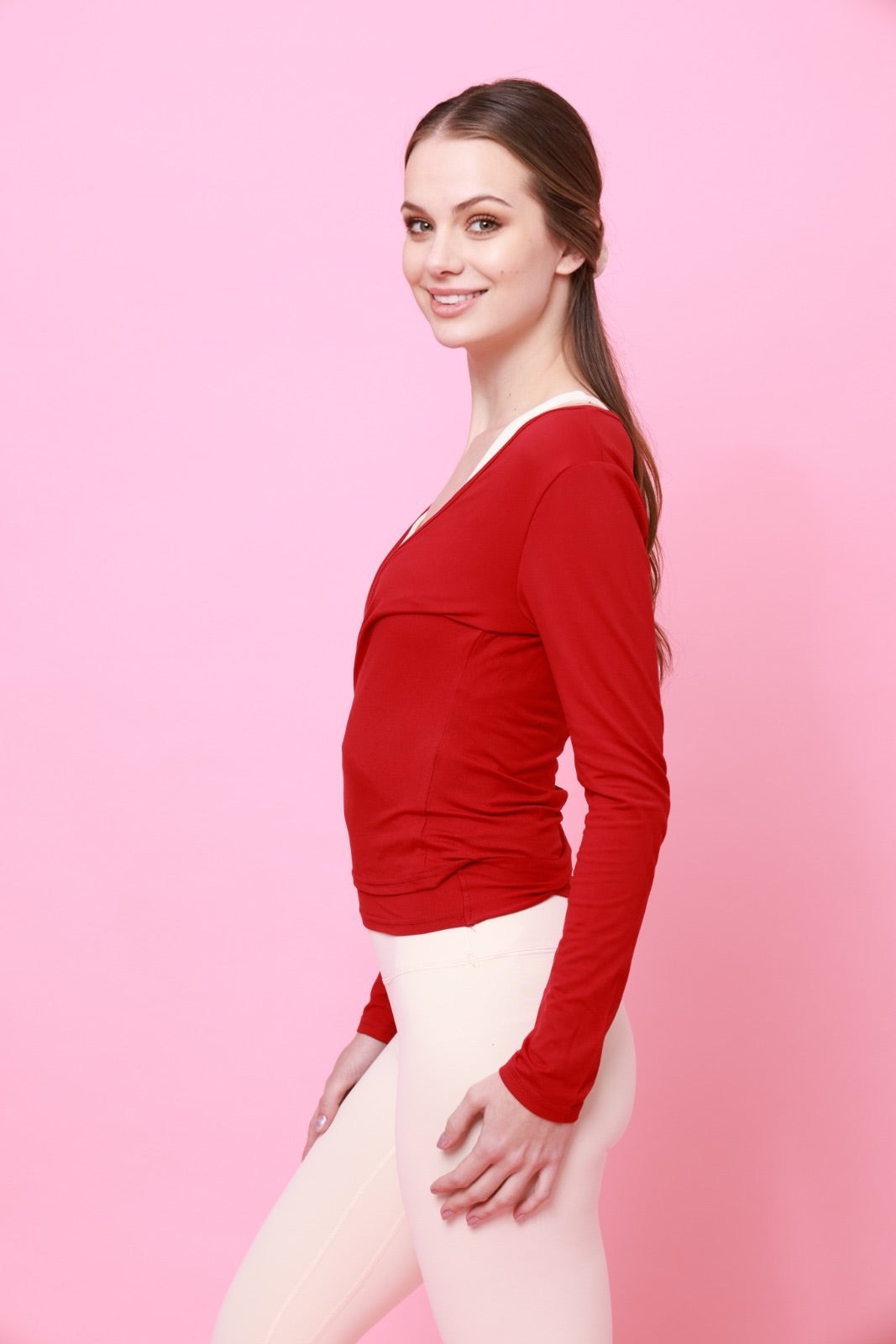 Blusa cruzada de ballet Alin - Burdeos