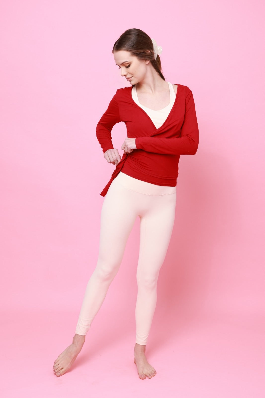 Blusa cruzada de ballet Alin - Burdeos