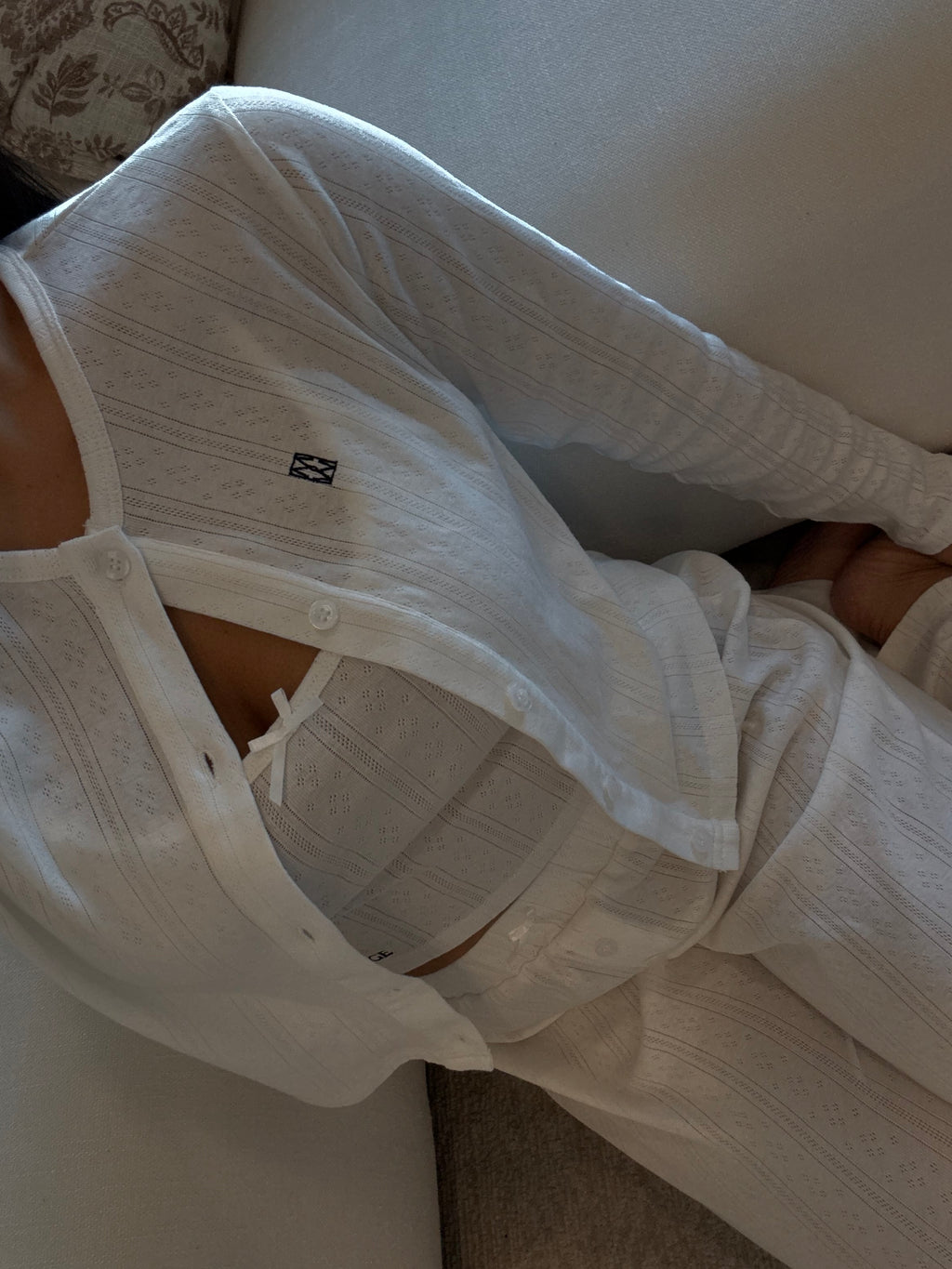 Cozy White Heart Shirt PJ