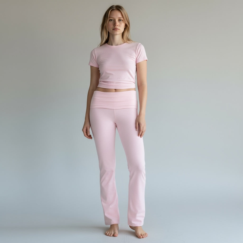 Pantalones Matilda de algodón con solapa - Gris