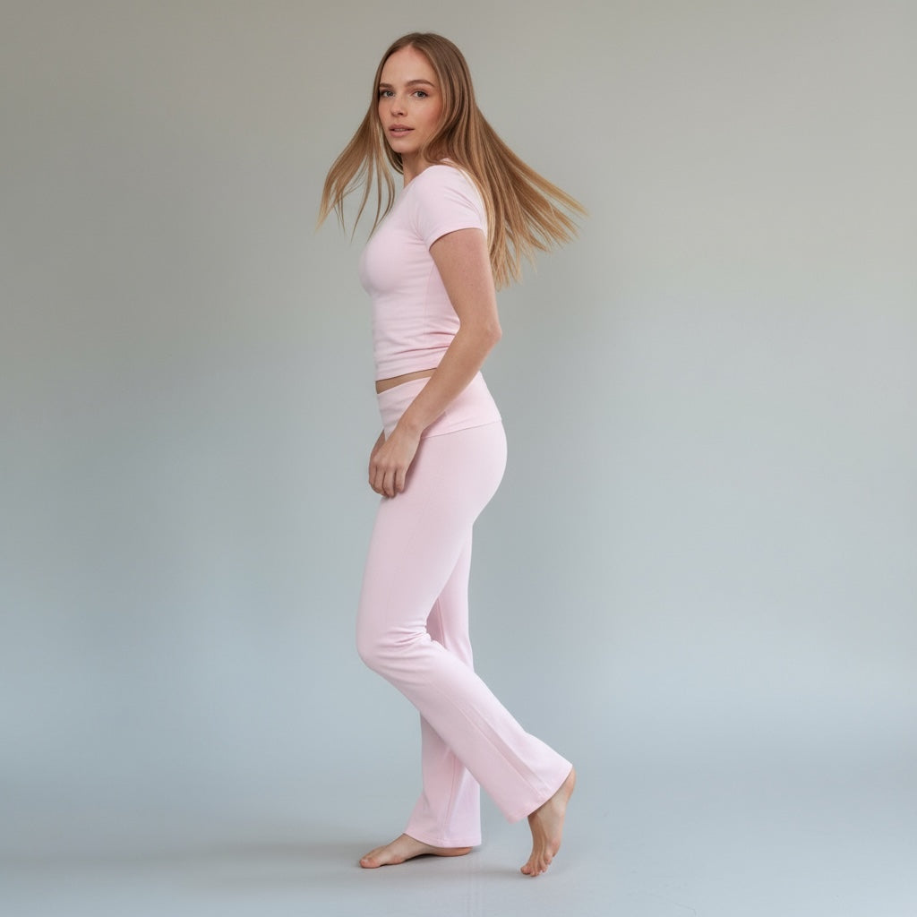 Pantalones Matilda de algodón con solapa - Gris