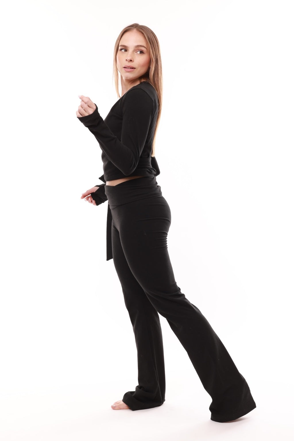 Blusa cruzada de ballet Filippa - Negra