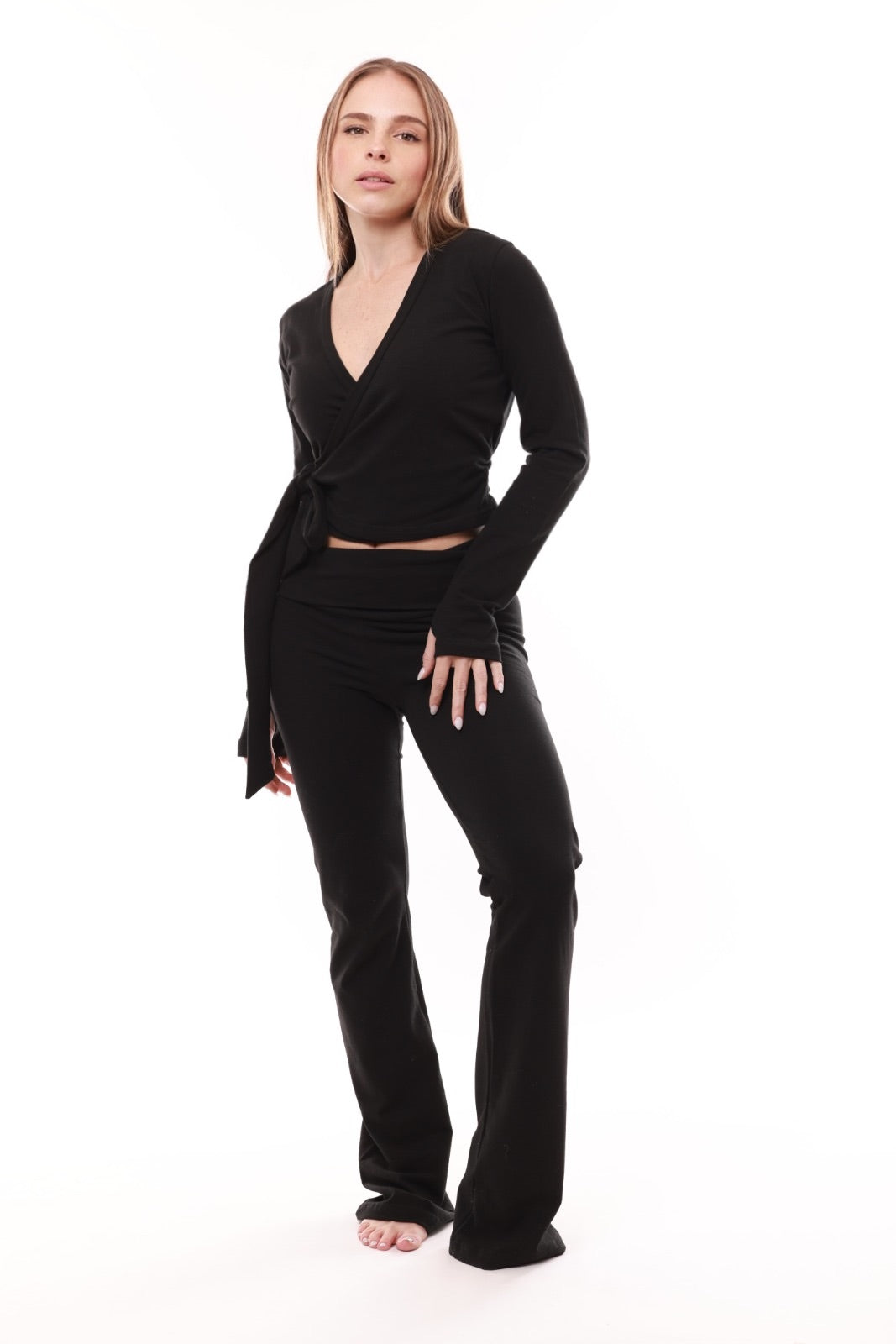 Blusa cruzada de ballet Filippa - Negra