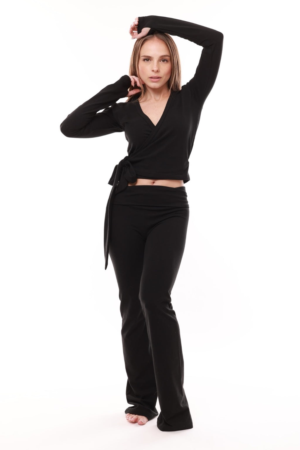 Blusa cruzada de ballet Filippa - Negra