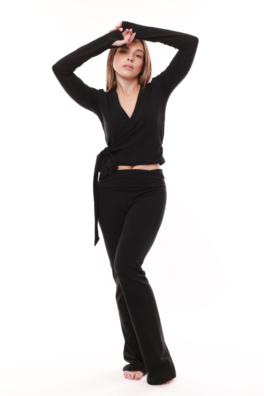 Blusa cruzada de ballet Filippa - Negra