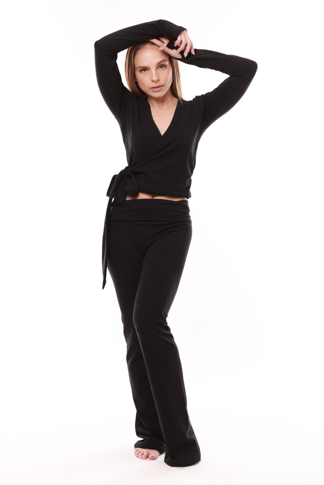 Blusa cruzada de ballet Filippa - Negra