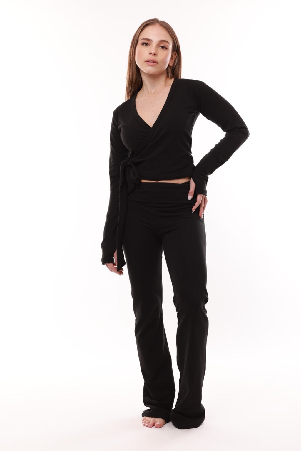 Blusa cruzada de ballet Filippa - Negra