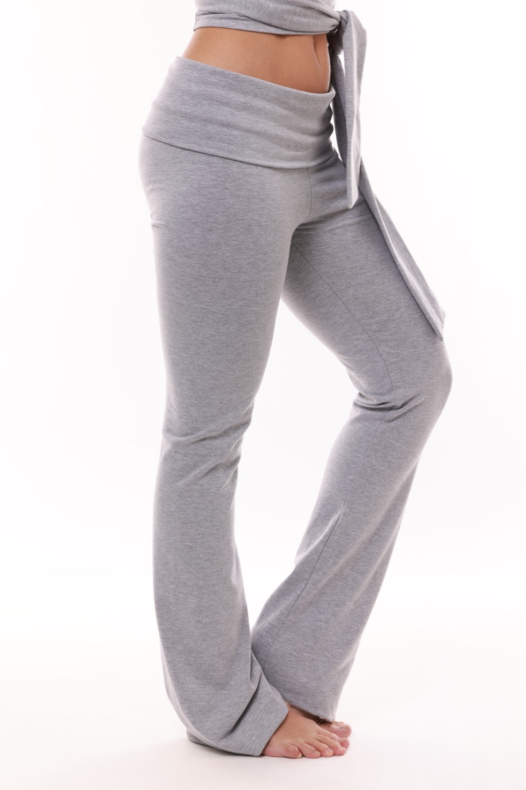 Pantalones Matilda de algodón con solapa - Gris