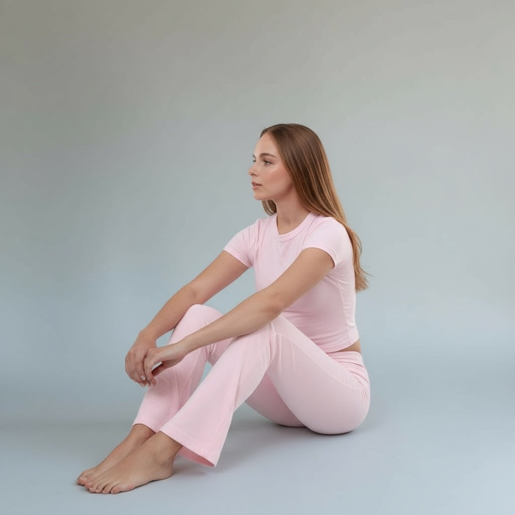 Pantalones Matilda de algodón con solapa - Gris