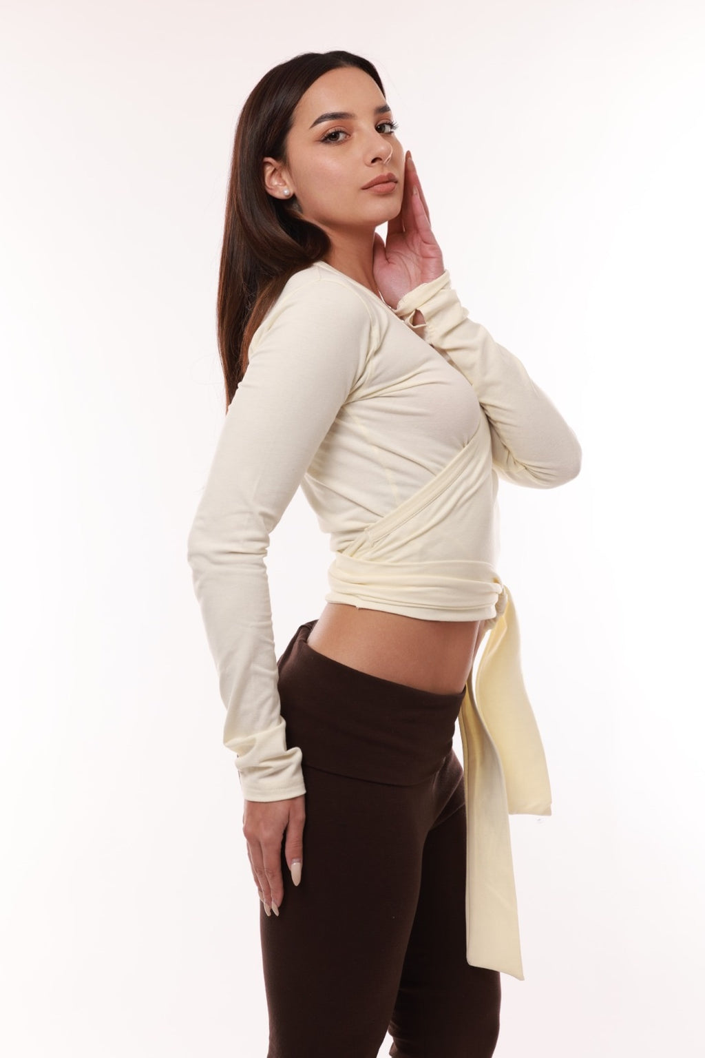 Blusa cruzada de ballet Filippa - Marfil