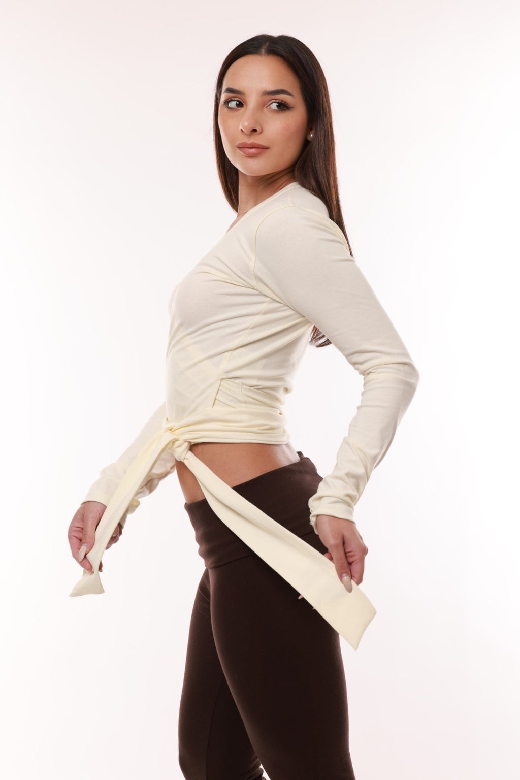 Blusa cruzada de ballet Filippa - Marfil