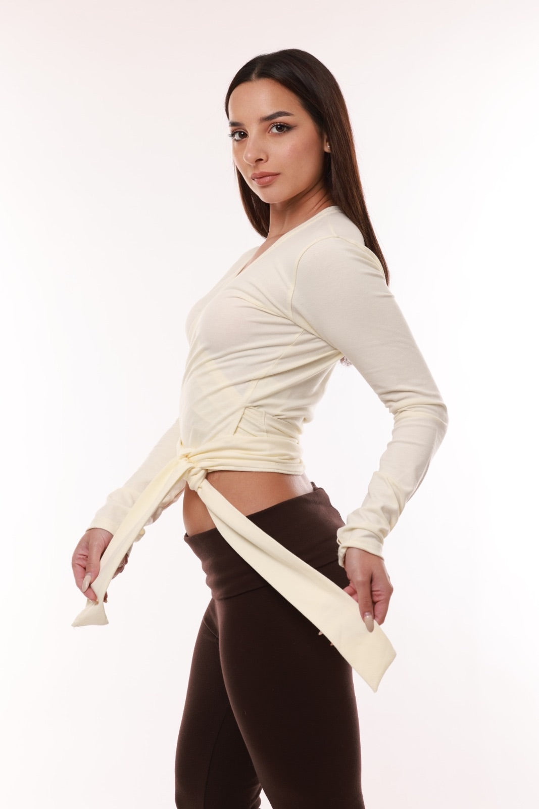 Blusa cruzada de ballet Filippa - Marfil