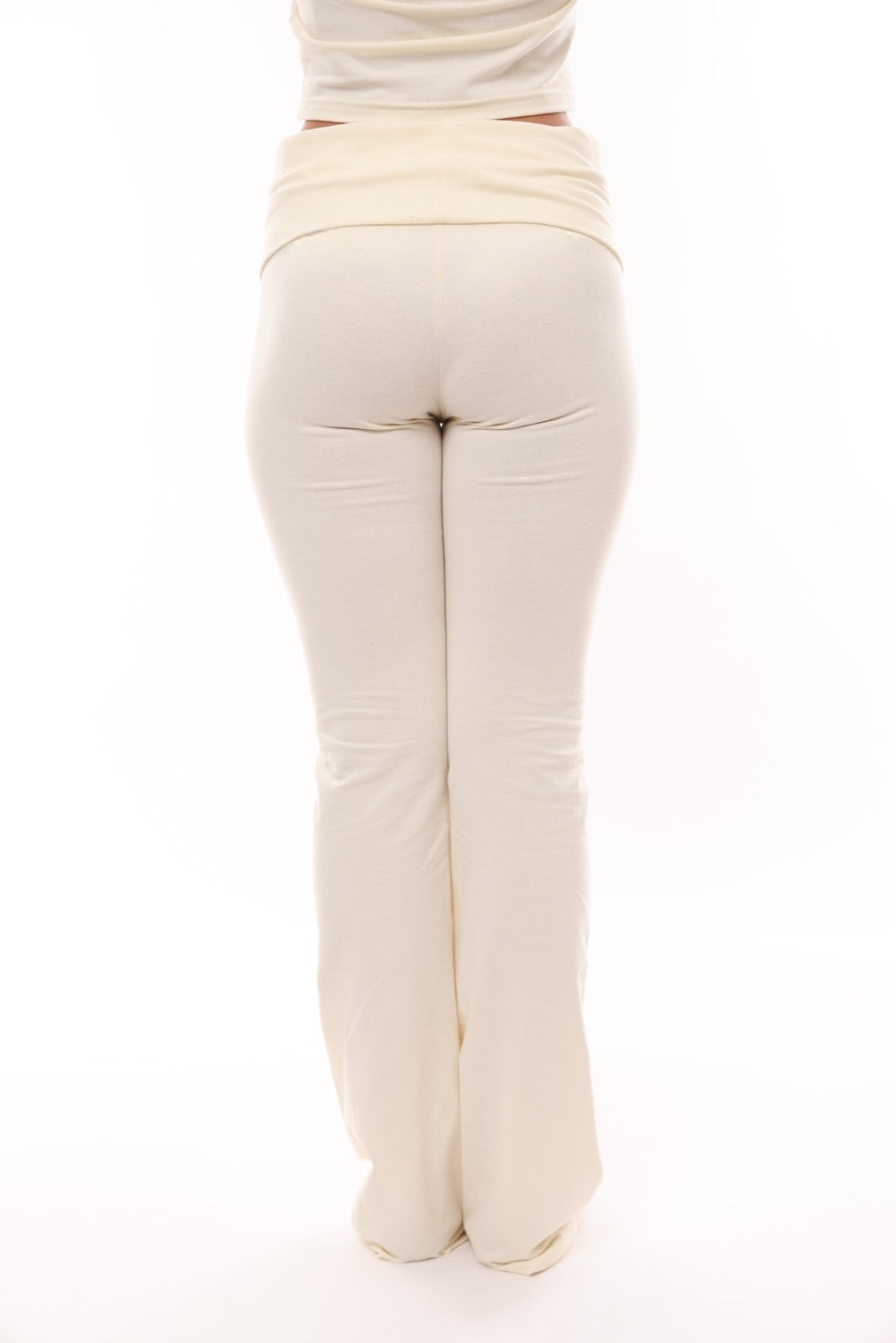 Pantalones Matilda de algodón con solapa - Marfil